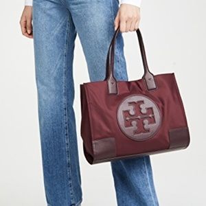 TORY BURCH Port/Red ELLA Nylon TOTE Bag BRAND NEW